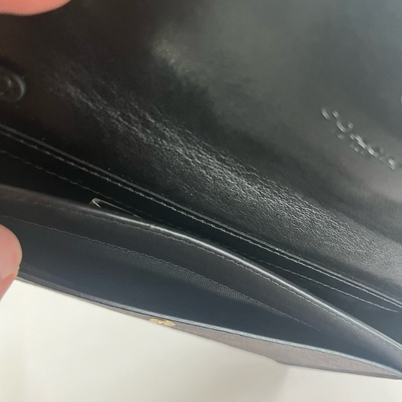 Coach Foldover Wristlet In Signature Canvas - Black/Brown - Picture 12 of 14